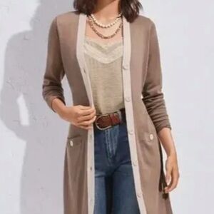 CAbi Beige Knit Top